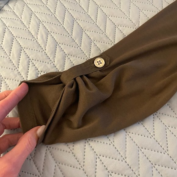 Lauren Ralph Lauren Women's Green 3/4 Sleeve V Neck Pullover Top Blouse Size M - Picture 5 of 9